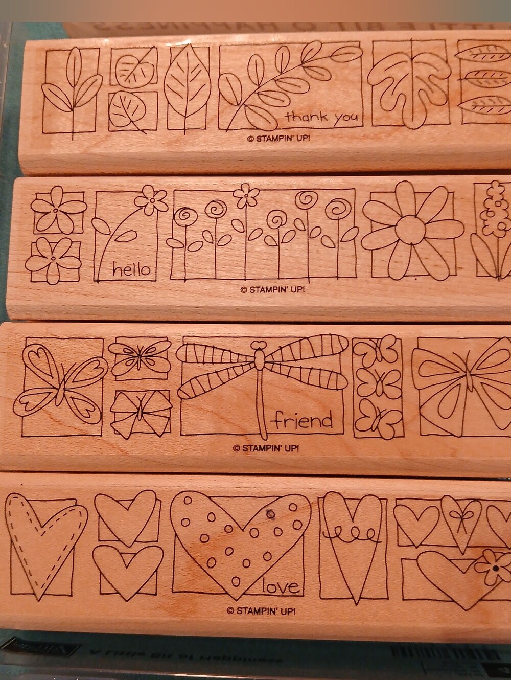 Stampin' Up! A Little Bit of Happiness Mounted Rubber Stamp Set of 4 111064